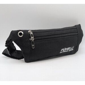 Foxelli Outdoor Gear Fanny Pack Waist Bag Black Adjustable Strap Zip Pockets